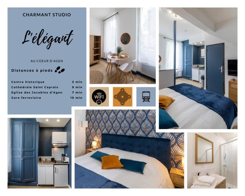 L'Elegant, Charmant Studio Hyper Centre Gare 800M Ажан Екстериор снимка